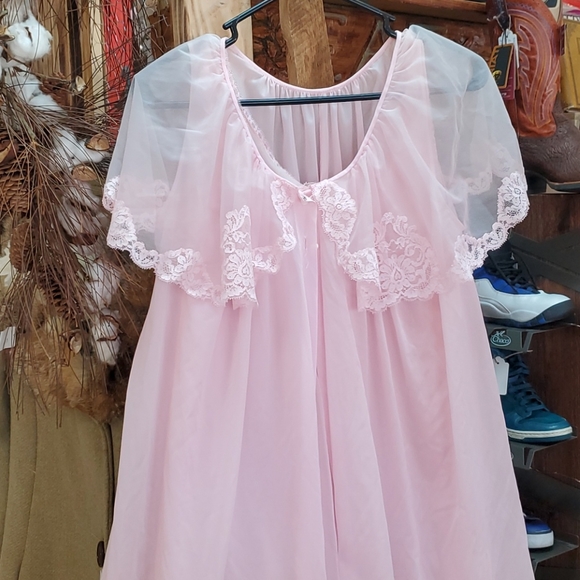 Night gown with robe from the 1960s - Picture 2 of 3